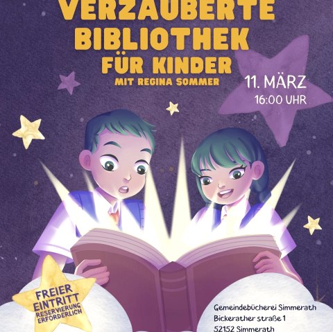 Betoverende bibliotheekposter voor kinderen