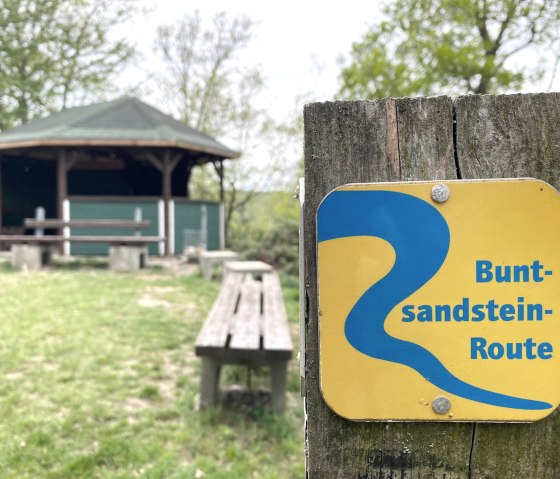 Markierungszeichen Buntsandsteinroute, © Kerstin Wielspütz