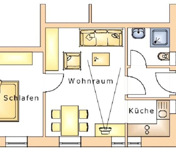 Grundriss Ferienwohnung, © Ferienwohnung Zur Buche